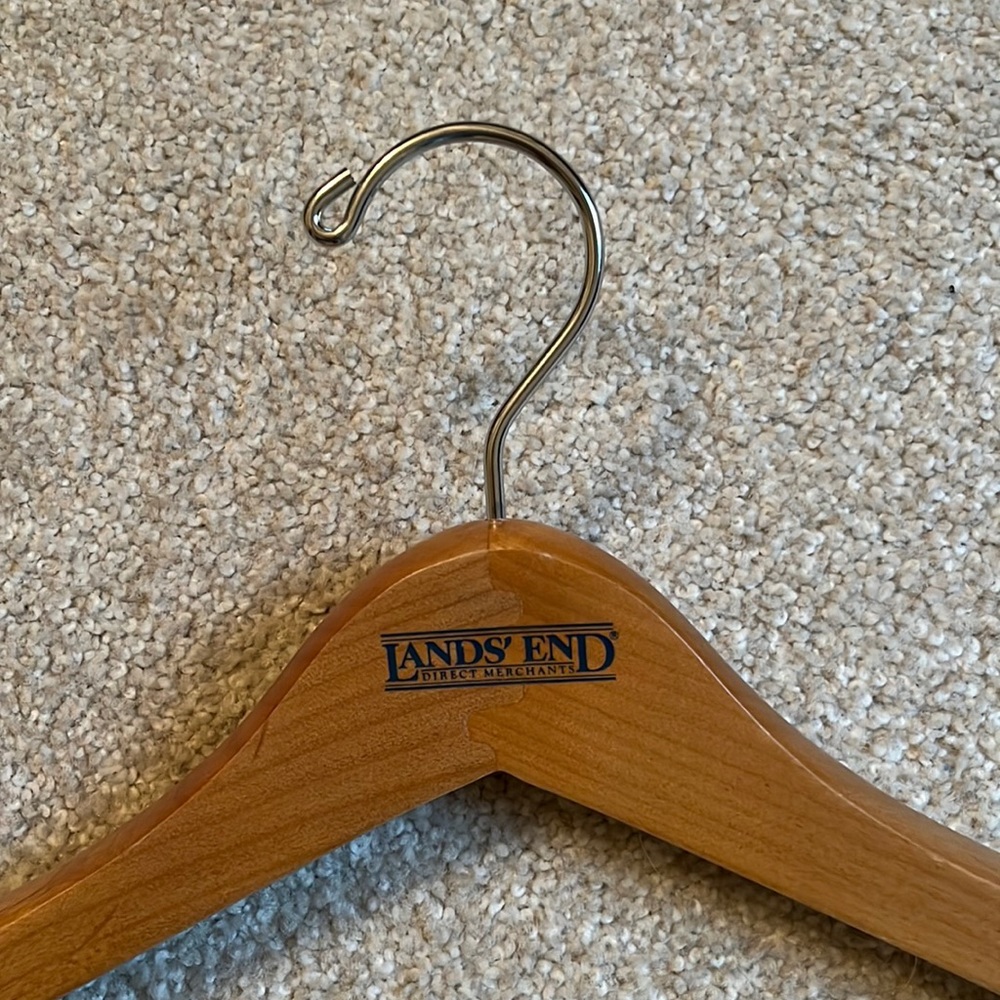 Lands End wooden suit jacket hanger Beverly Hangers